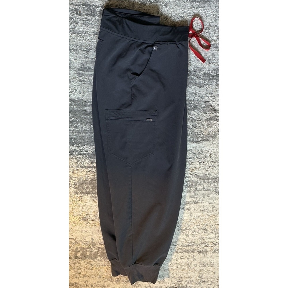 Figs High Waisted Zamora Jogger Scrub Pants Black Technical Collection Size XL/P
